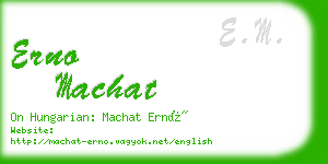 erno machat business card